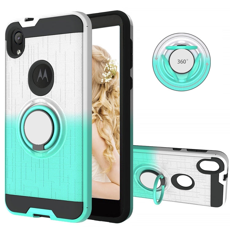 For Motorola E6 2 In 1 PC + TPU Protective Case with 360 Degrees Rotate Ring Holder