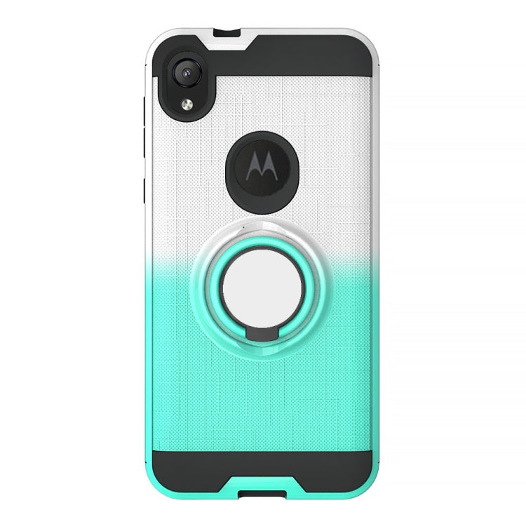 For Motorola E6 2 In 1 PC + TPU Protective Case with 360 Degrees Rotate Ring Holder
