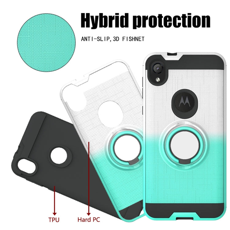 For Motorola E6 2 In 1 PC + TPU Protective Case with 360 Degrees Rotate Ring Holder