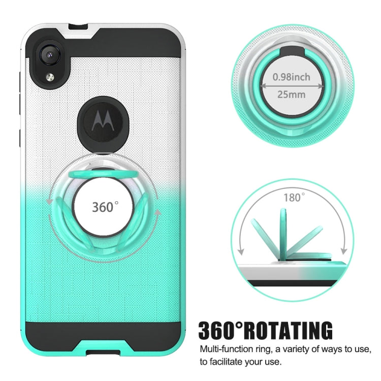 For Motorola E6 2 In 1 PC + TPU Protective Case with 360 Degrees Rotate Ring Holder