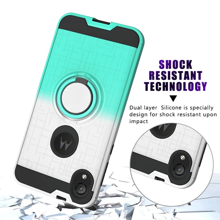 For Motorola E6 2 In 1 PC + TPU Protective Case with 360 Degrees Rotate Ring Holder