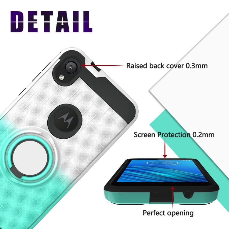 For Motorola E6 2 In 1 PC + TPU Protective Case with 360 Degrees Rotate Ring Holder