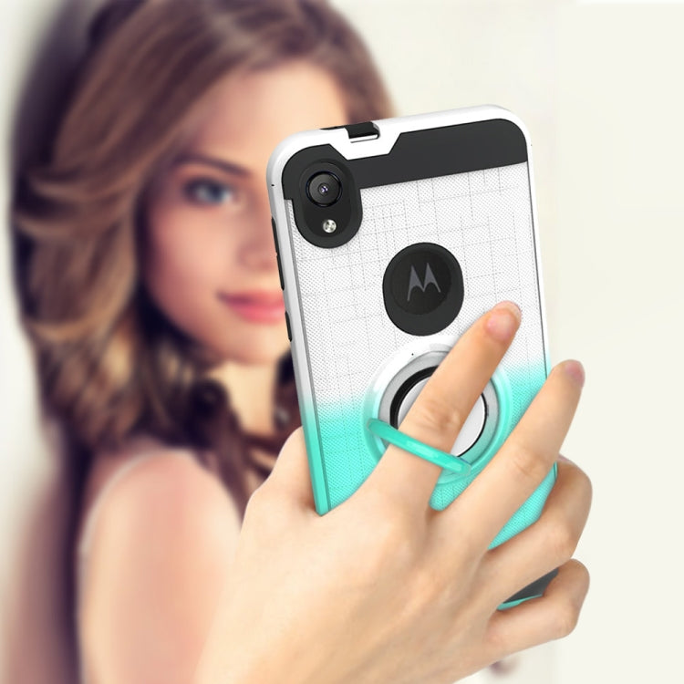 For Motorola E6 2 In 1 PC + TPU Protective Case with 360 Degrees Rotate Ring Holder