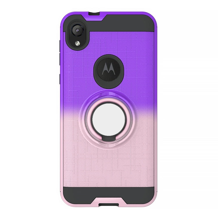 For Motorola E6 2 In 1 PC + TPU Protective Case with 360 Degrees Rotate Ring Holder