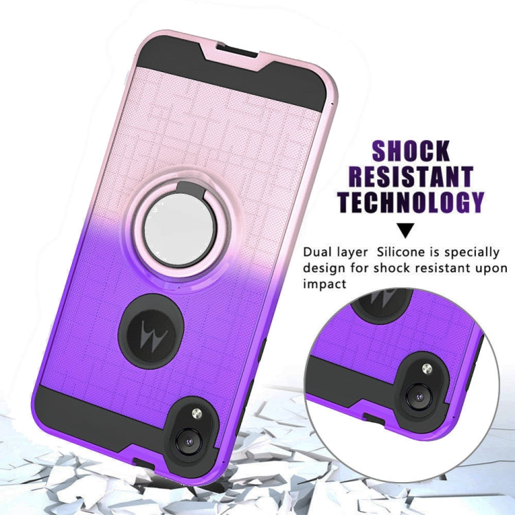 For Motorola E6 2 In 1 PC + TPU Protective Case with 360 Degrees Rotate Ring Holder