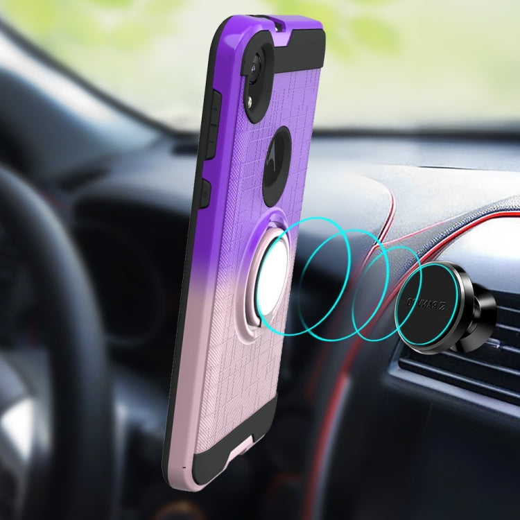 For Motorola E6 2 In 1 PC + TPU Protective Case with 360 Degrees Rotate Ring Holder
