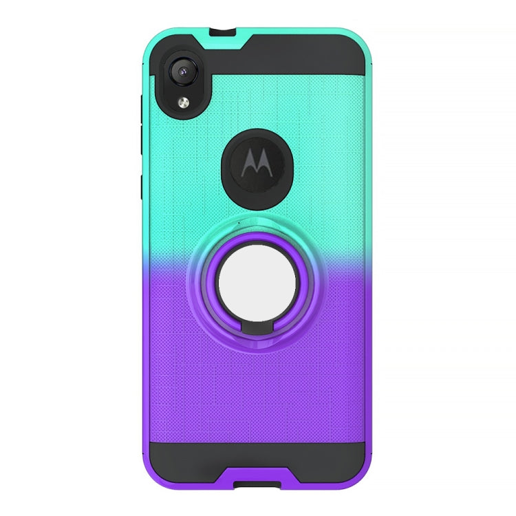 For Motorola E6 2 In 1 PC + TPU Protective Case with 360 Degrees Rotate Ring Holder