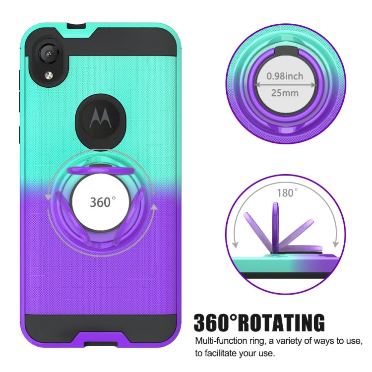 For Motorola E6 2 In 1 PC + TPU Protective Case with 360 Degrees Rotate Ring Holder
