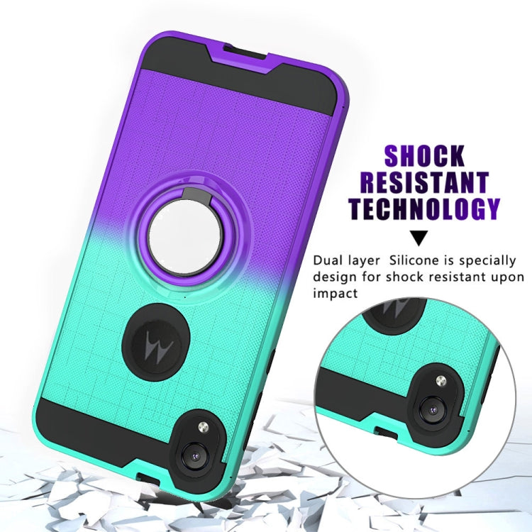 For Motorola E6 2 In 1 PC + TPU Protective Case with 360 Degrees Rotate Ring Holder