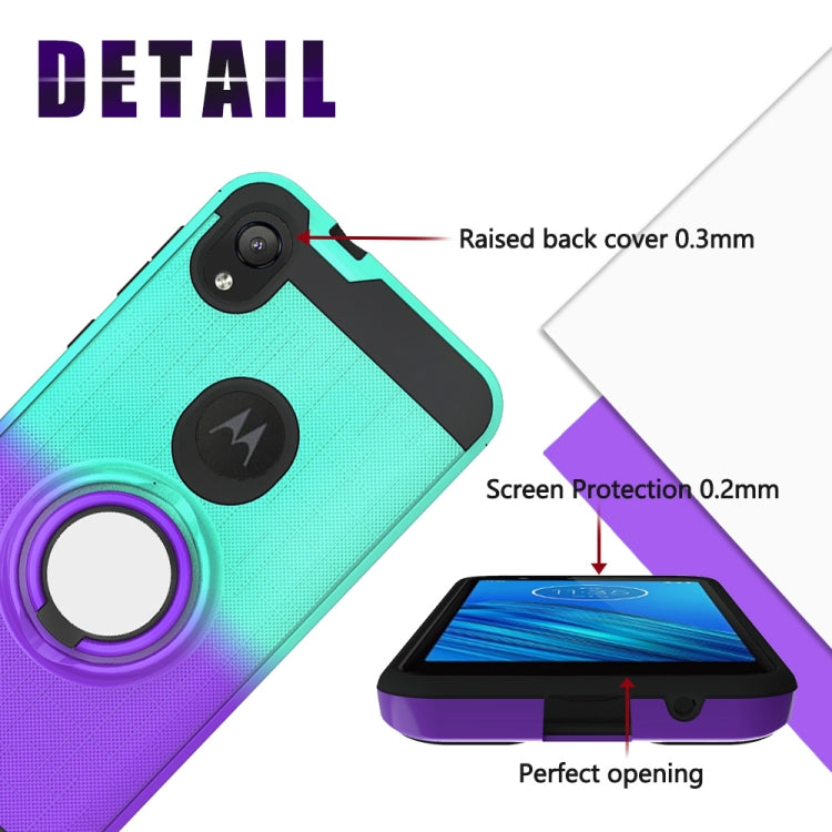 For Motorola E6 2 In 1 PC + TPU Protective Case with 360 Degrees Rotate Ring Holder