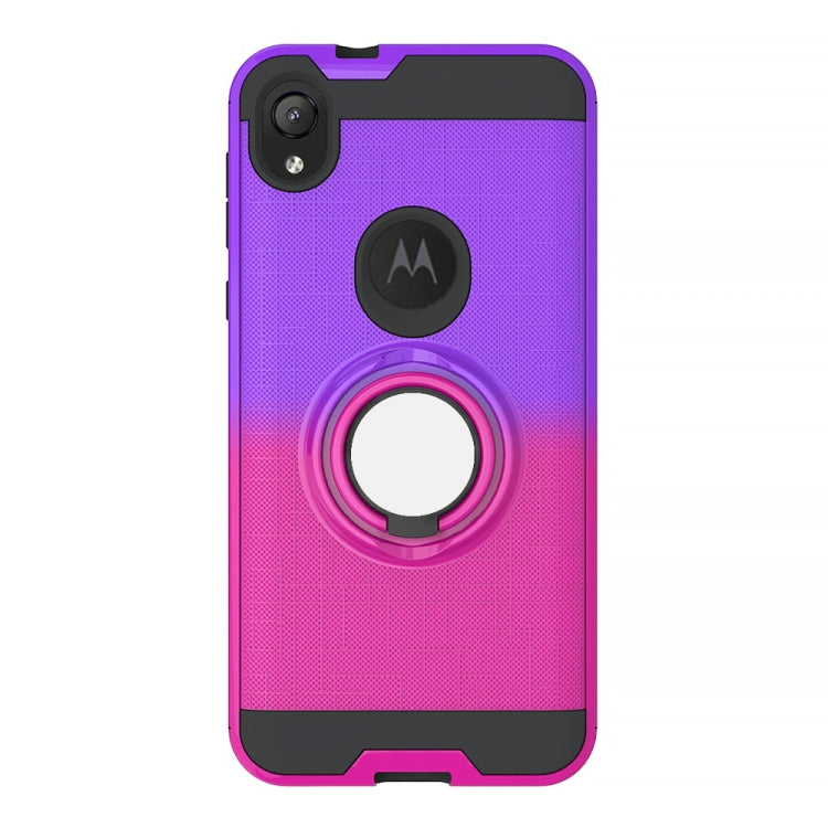 For Motorola E6 2 In 1 PC + TPU Protective Case with 360 Degrees Rotate Ring Holder