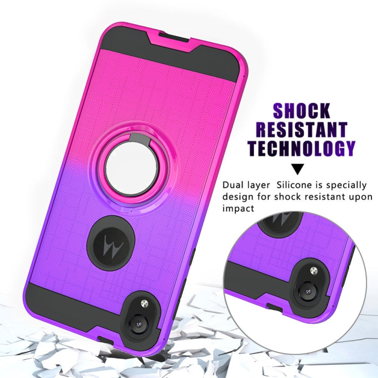 For Motorola E6 2 In 1 PC + TPU Protective Case with 360 Degrees Rotate Ring Holder