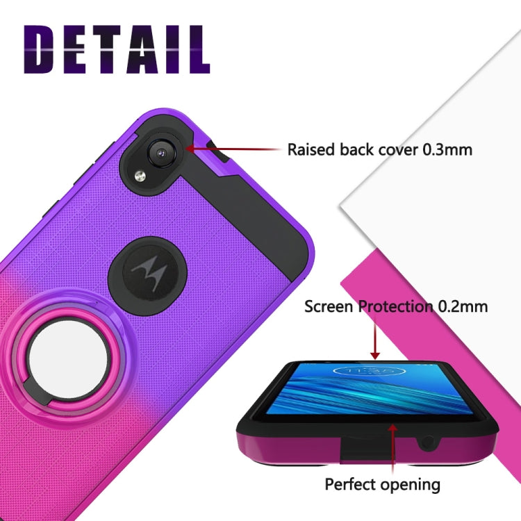 For Motorola E6 2 In 1 PC + TPU Protective Case with 360 Degrees Rotate Ring Holder