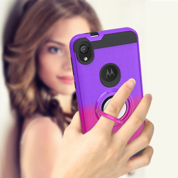 For Motorola E6 2 In 1 PC + TPU Protective Case with 360 Degrees Rotate Ring Holder