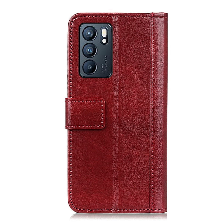 For OPPO Reno6 5G Peas Crazy Horse Texture Horizontal Flip Leather Case with Holder & Card Slots & Wallet
