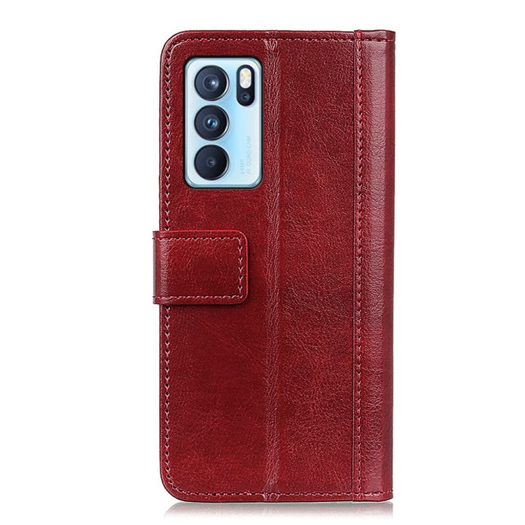 For OPPO Reno6 Pro 5G Peas Crazy Horse Texture Horizontal Flip Leather Case with Holder & Card Slots & Wallet