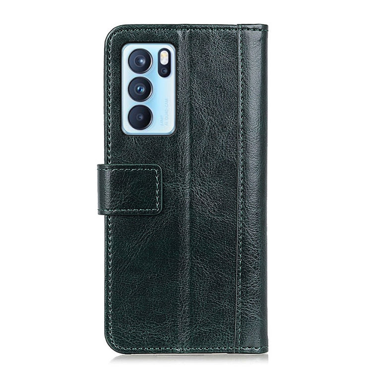 For OPPO Reno6 Pro 5G Peas Crazy Horse Texture Horizontal Flip Leather Case with Holder & Card Slots & Wallet