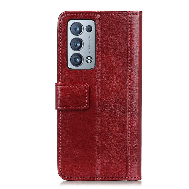 For OPPO Reno6 Pro+ 5G Peas Crazy Horse Texture Horizontal Flip Leather Case with Holder & Card Slots & Wallet