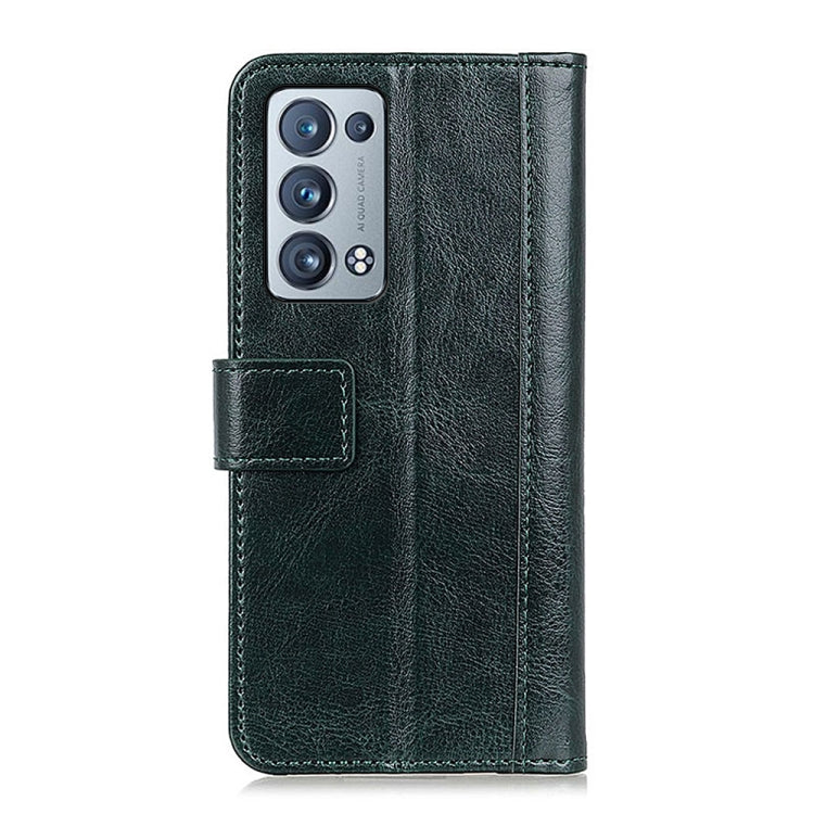 For OPPO Reno6 Pro+ 5G Peas Crazy Horse Texture Horizontal Flip Leather Case with Holder & Card Slots & Wallet