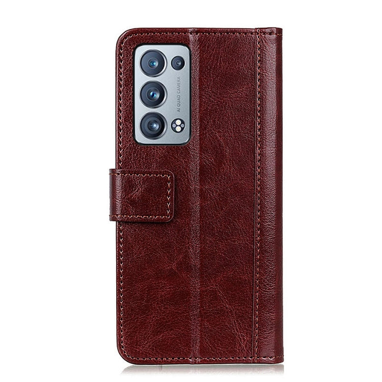 For OPPO Reno6 Pro+ 5G Peas Crazy Horse Texture Horizontal Flip Leather Case with Holder & Card Slots & Wallet