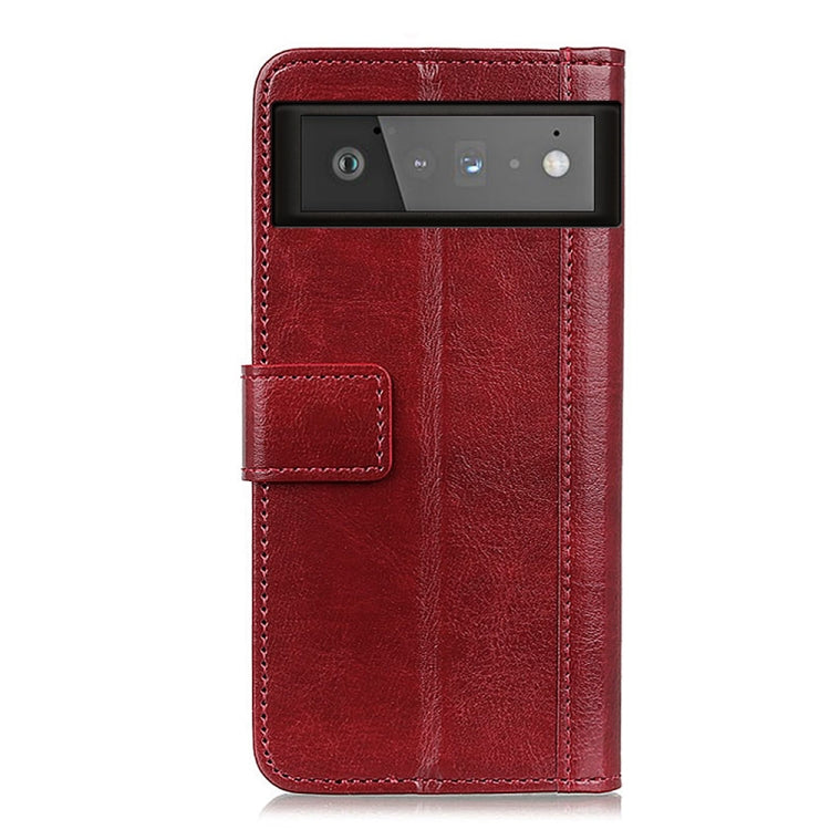 For Google Pixel 6 Peas Crazy Horse Texture Horizontal Flip Leather Case with Holder & Card Slots & Wallet