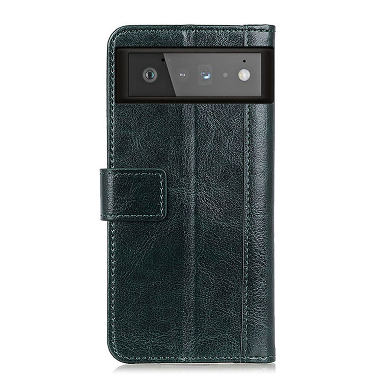 For Google Pixel 6 Peas Crazy Horse Texture Horizontal Flip Leather Case with Holder & Card Slots & Wallet