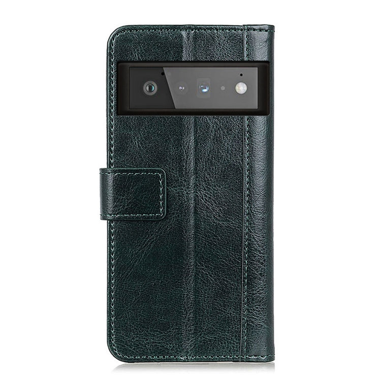 For Google Pixel 6 Pro Peas Crazy Horse Texture Horizontal Flip Leather Case with Holder & Card Slots & Wallet