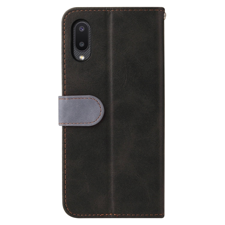 For Samsung Galaxy A02 / M02 EU Version Business Stitching-Color Horizontal Flip PU Leather Case with Holder & Card Slots & Photo Frame