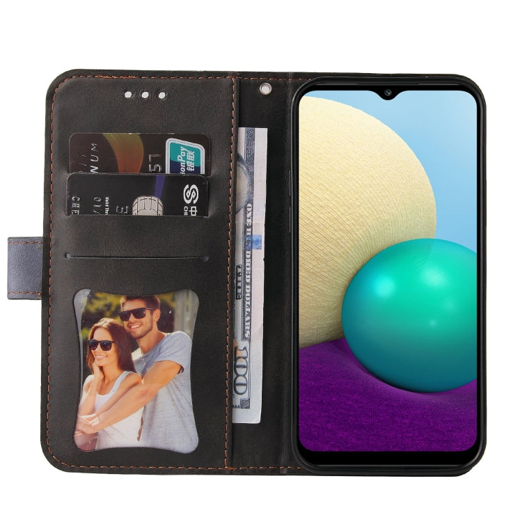 For Samsung Galaxy A02 / M02 EU Version Business Stitching-Color Horizontal Flip PU Leather Case with Holder & Card Slots & Photo Frame