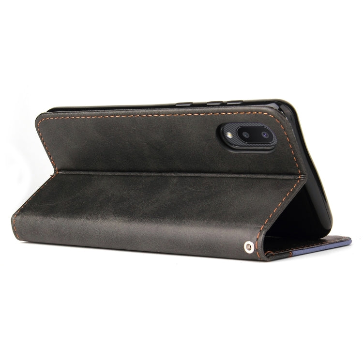 For Samsung Galaxy A02 / M02 EU Version Business Stitching-Color Horizontal Flip PU Leather Case with Holder & Card Slots & Photo Frame