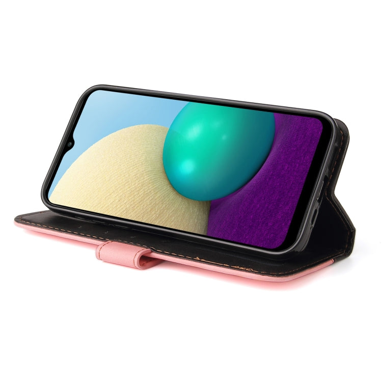 For Samsung Galaxy A02 / M02 EU Version Business Stitching-Color Horizontal Flip PU Leather Case with Holder & Card Slots & Photo Frame