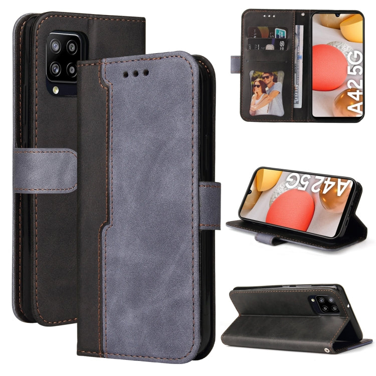 For Samsung Galaxy A42 5G Business Stitching-Color Horizontal Flip PU Leather Case with Holder & Card Slots & Photo Frame