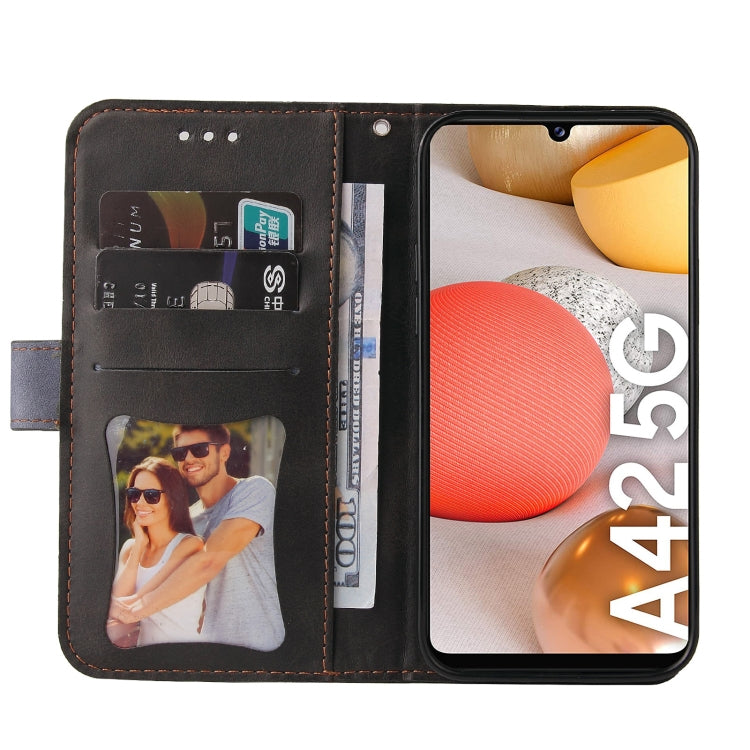 For Samsung Galaxy A42 5G Business Stitching-Color Horizontal Flip PU Leather Case with Holder & Card Slots & Photo Frame