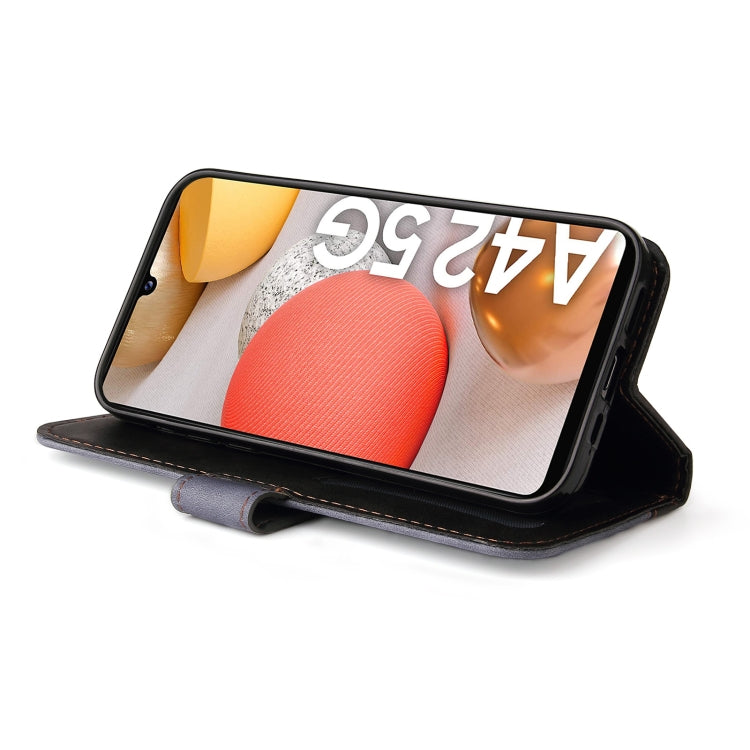 For Samsung Galaxy A42 5G Business Stitching-Color Horizontal Flip PU Leather Case with Holder & Card Slots & Photo Frame