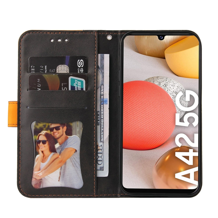 For Samsung Galaxy A42 5G Business Stitching-Color Horizontal Flip PU Leather Case with Holder & Card Slots & Photo Frame