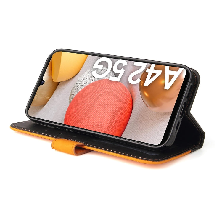 For Samsung Galaxy A42 5G Business Stitching-Color Horizontal Flip PU Leather Case with Holder & Card Slots & Photo Frame