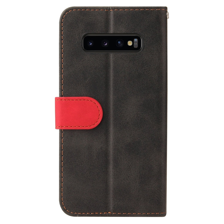 For Samsung Galaxy S10 Business Stitching-Color Horizontal Flip PU Leather Case with Holder & Card Slots & Photo Frame(Red)