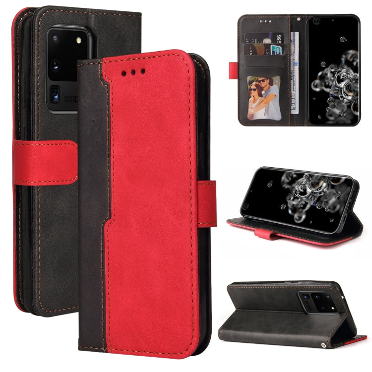 For Samsung Galaxy S20 Ultra Business Stitching-Color Horizontal Flip PU Leather Case with Holder & Card Slots & Photo Frame