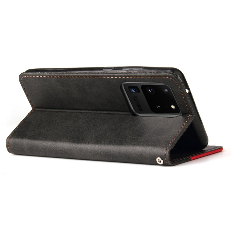 For Samsung Galaxy S20 Ultra Business Stitching-Color Horizontal Flip PU Leather Case with Holder & Card Slots & Photo Frame