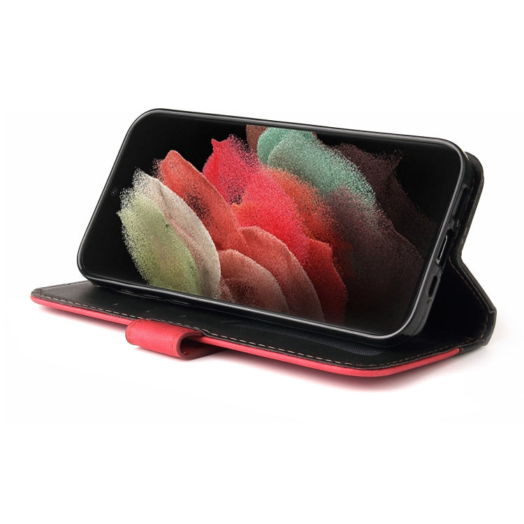 For Samsung Galaxy S21 Ultra 5G Business Stitching-Color Horizontal Flip PU Leather Case with Holder & Card Slots & Photo Frame