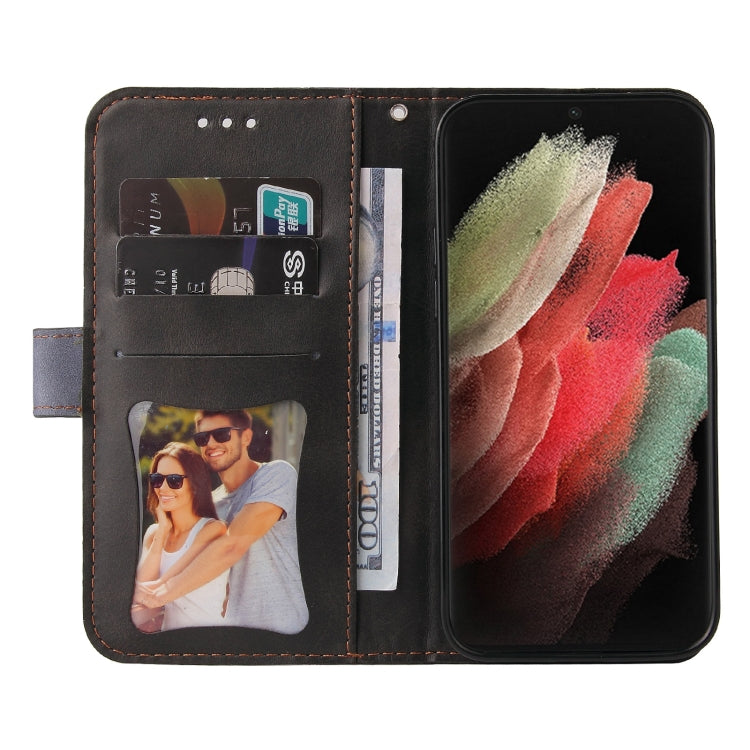 For Samsung Galaxy S21 Ultra 5G Business Stitching-Color Horizontal Flip PU Leather Case with Holder & Card Slots & Photo Frame