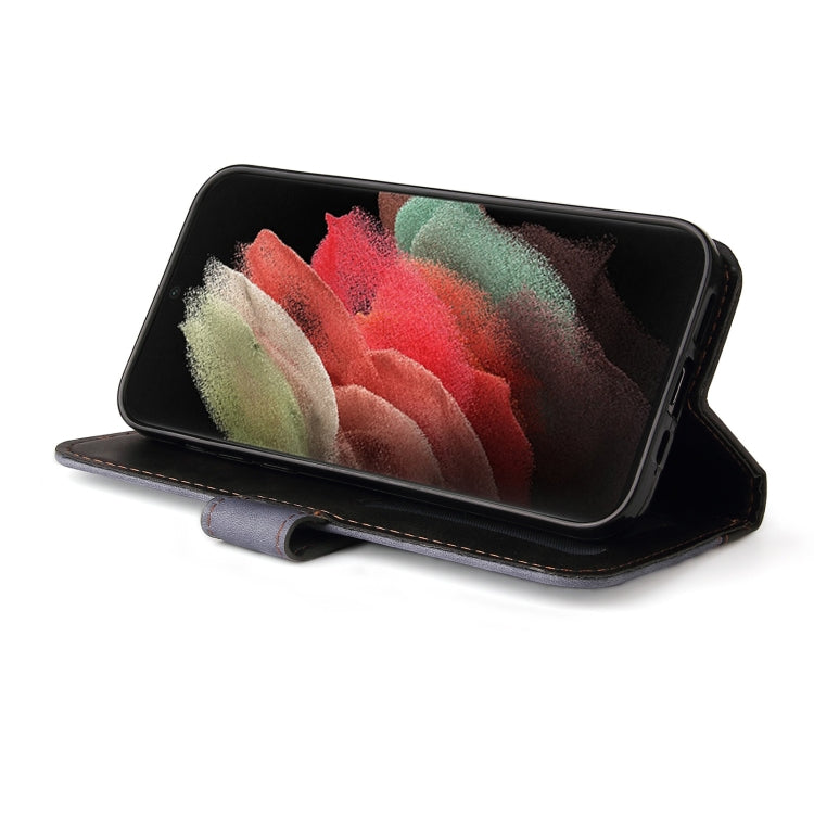 For Samsung Galaxy S21 Ultra 5G Business Stitching-Color Horizontal Flip PU Leather Case with Holder & Card Slots & Photo Frame