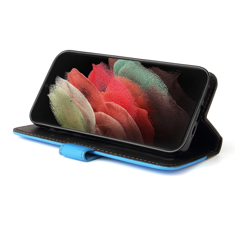 For Samsung Galaxy S21 Ultra 5G Business Stitching-Color Horizontal Flip PU Leather Case with Holder & Card Slots & Photo Frame