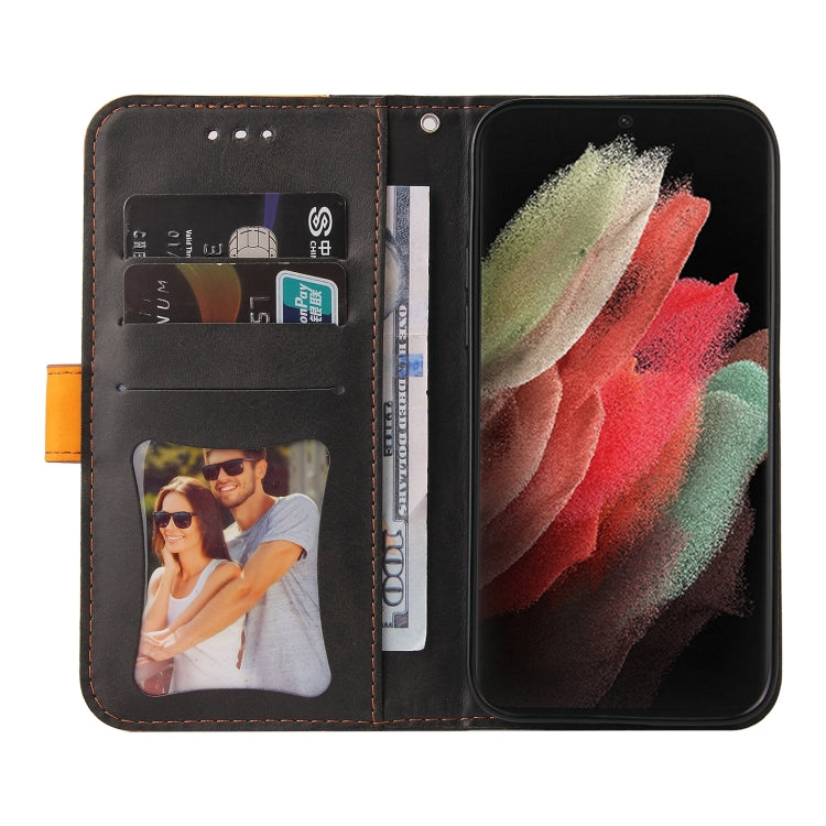 For Samsung Galaxy S21 Ultra 5G Business Stitching-Color Horizontal Flip PU Leather Case with Holder & Card Slots & Photo Frame