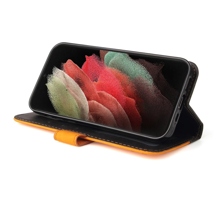 For Samsung Galaxy S21 Ultra 5G Business Stitching-Color Horizontal Flip PU Leather Case with Holder & Card Slots & Photo Frame