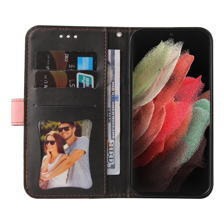 For Samsung Galaxy S21 Ultra 5G Business Stitching-Color Horizontal Flip PU Leather Case with Holder & Card Slots & Photo Frame
