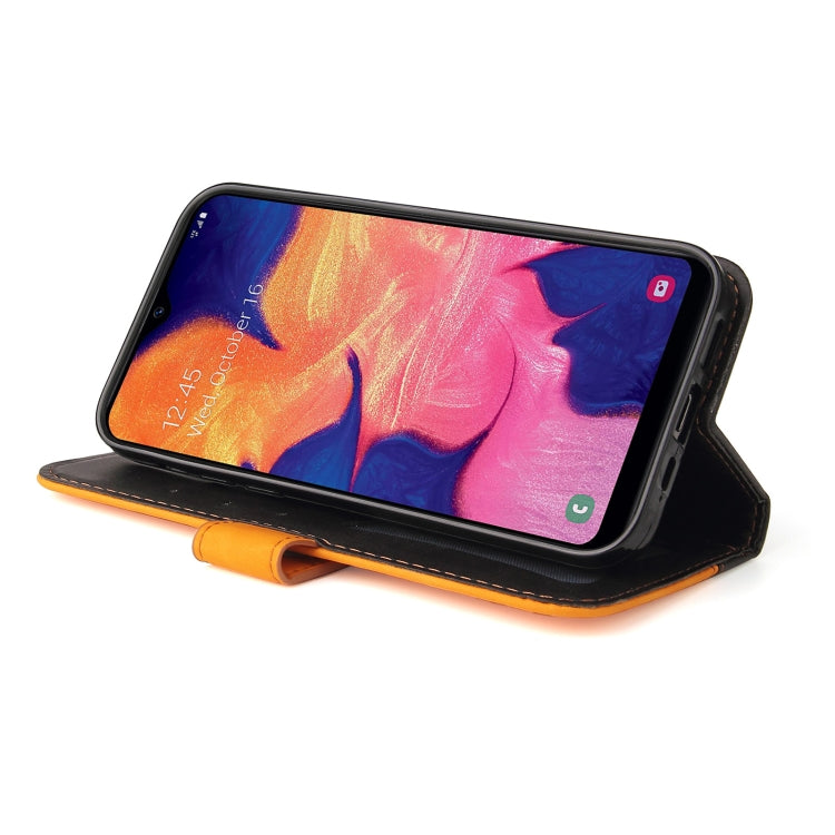 For Samsung Galaxy A10 / M10 Business Stitching-Color Horizontal Flip PU Leather Case with Holder & Card Slots & Photo Frame(Orange)