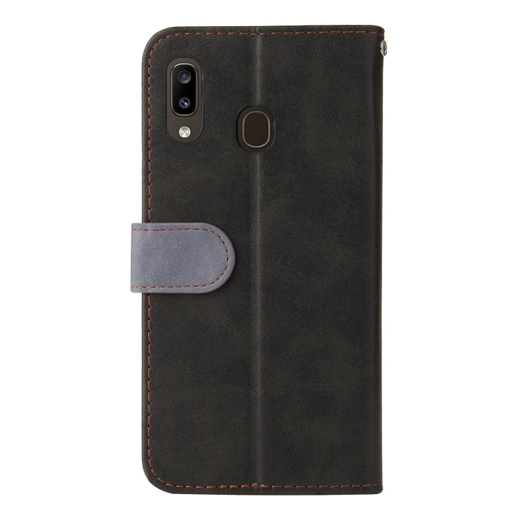 For Samsung Galaxy A20 / A30 Business Stitching-Color Horizontal Flip PU Leather Case with Holder & Card Slots & Photo Frame