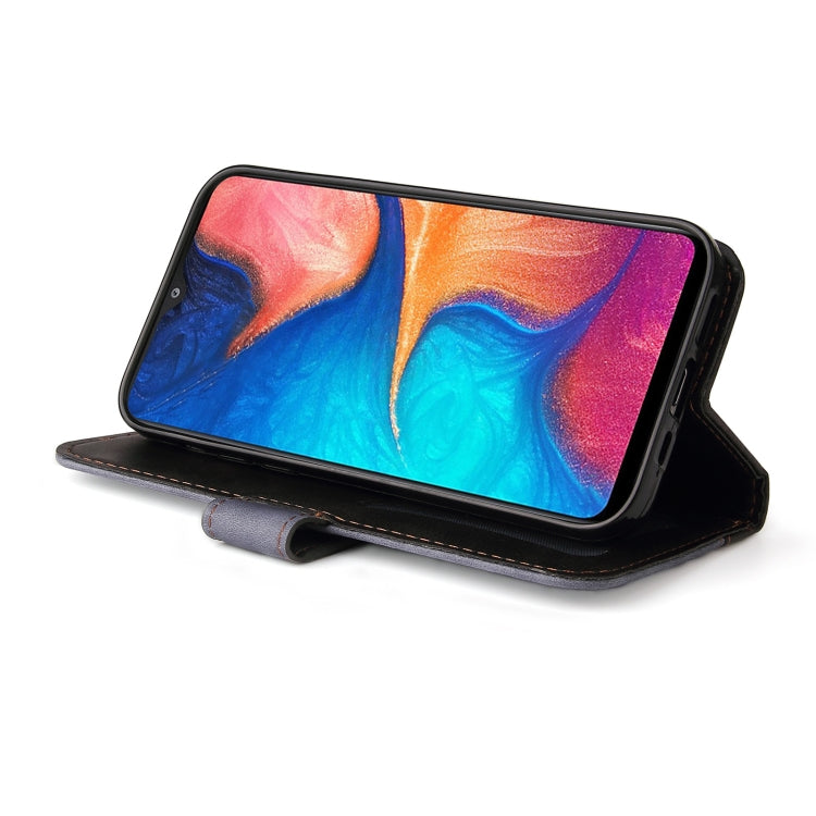 For Samsung Galaxy A20 / A30 Business Stitching-Color Horizontal Flip PU Leather Case with Holder & Card Slots & Photo Frame