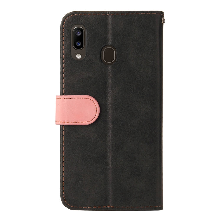 For Samsung Galaxy A20 / A30 Business Stitching-Color Horizontal Flip PU Leather Case with Holder & Card Slots & Photo Frame